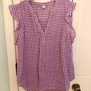 Old Navy purple gingham top